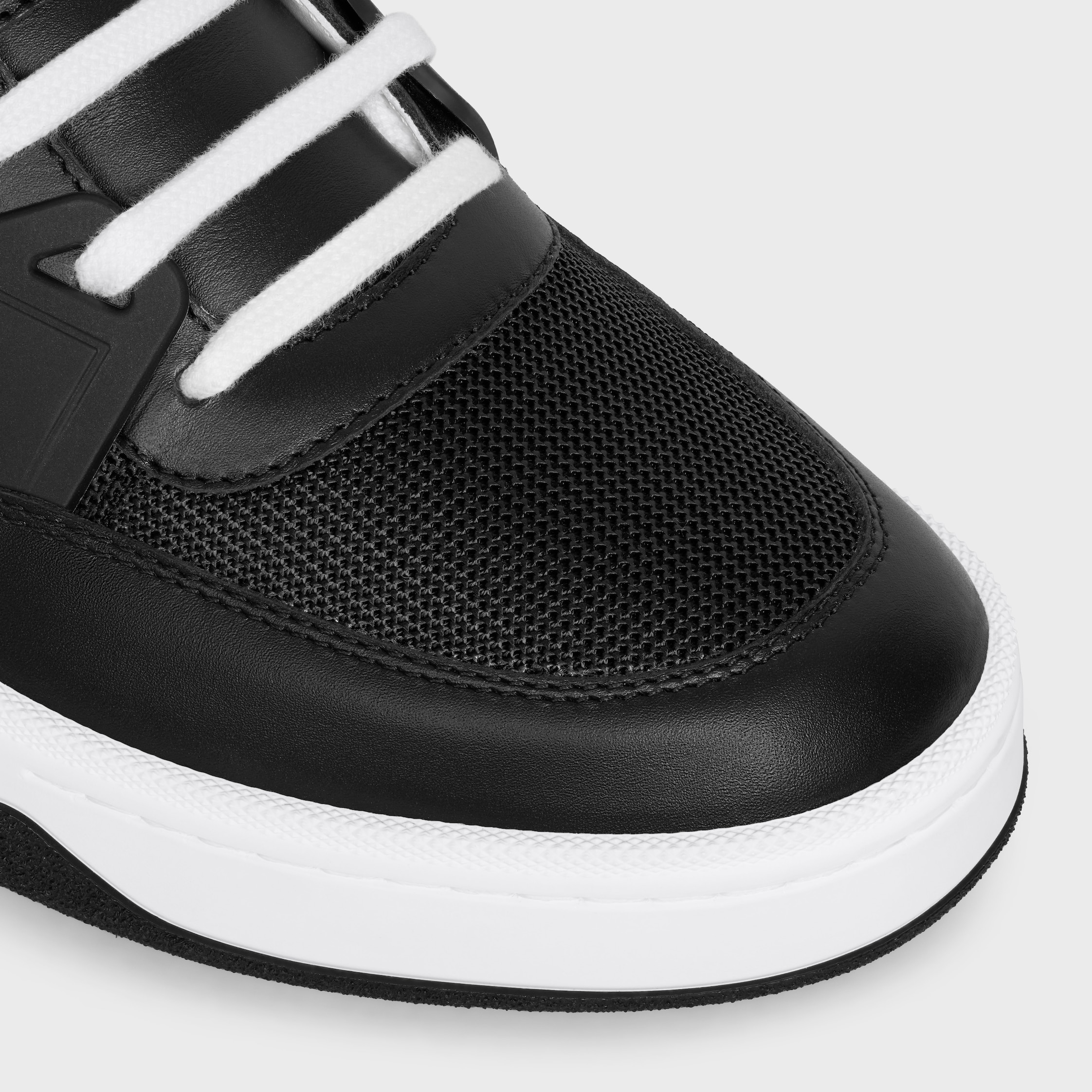 CELINE TRAINER CT-07 LOW LACE-UP SNEAKER IN MESH, CALFSKIN