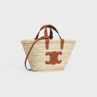 TEEN CELINE CLASSIC PANIER IN palm leaves and Calfskin - TAN - CLASSIC PANIER - 2 | CELINE