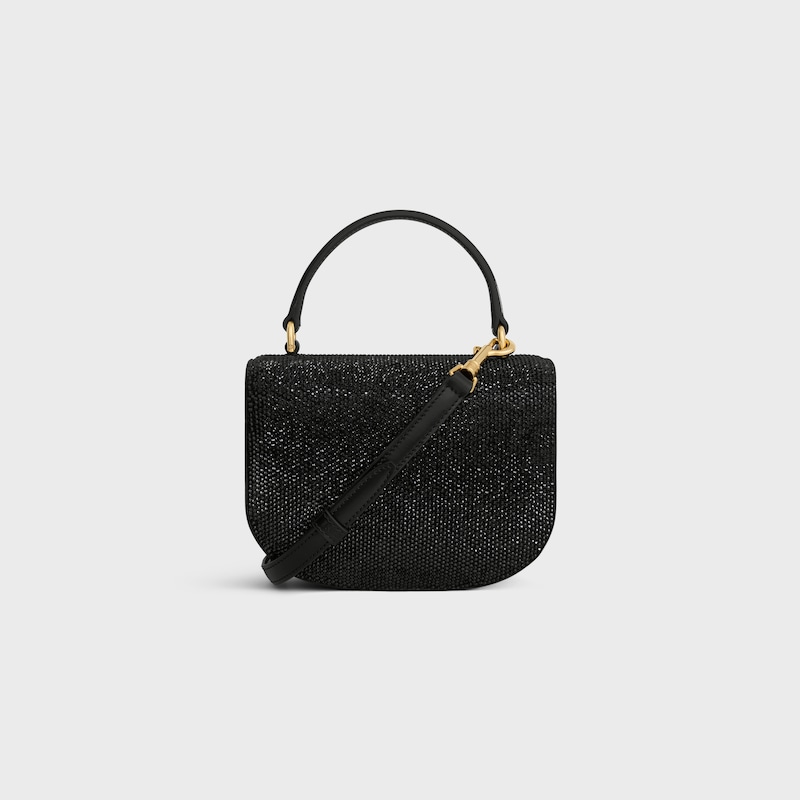MINI BESACE CLEA in SUEDE CALFSKIN WITH STRASS - BLACK - GIFT FINDER - 1 | CELINE
