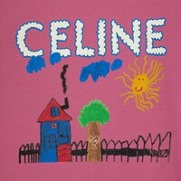 loose t-shirt IN cotton jersey - ROSE PASSE/MULTICO -  - 1 | CELINE