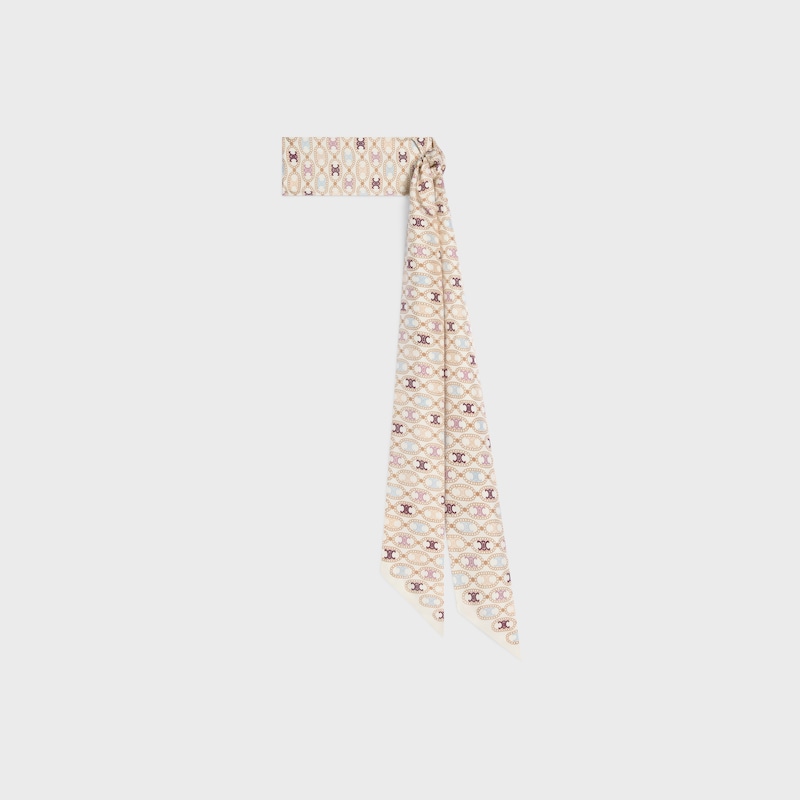 Triomphe桑蠶絲斜紋布領結 - 香草色 / 彩色 -  - 1 | CELINE