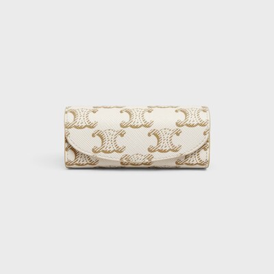 Ring Case in Triomphe Canvas - WHITE - BEAUTY ACCESSORIES - tileIndex | CELINE
