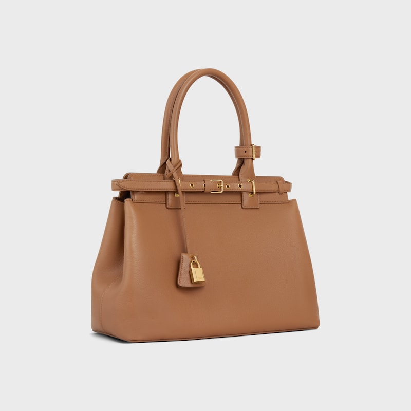 CELINE CONTI BAG in SUPPLE GRAINED CALFSKIN - BRONZE - TOP-HANDLE BAGS - 1 | CELINE
