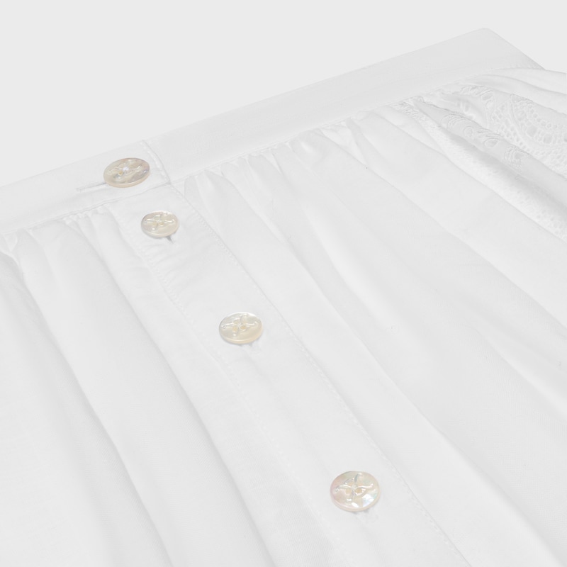 刺绣中长半身裙 - 白色 -  - 1 | CELINE