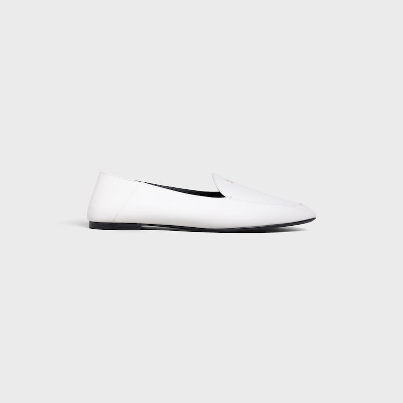 AURA LOAFER IN GOATSKIN - WHITE -  - 1 | CELINE
