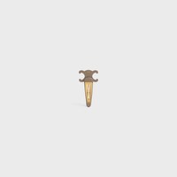 Celine Large Snap Hair Clip in Acetate and Steel - KHAKI/GOLD - HAIR ACCESSORIES - 1 | CELINE