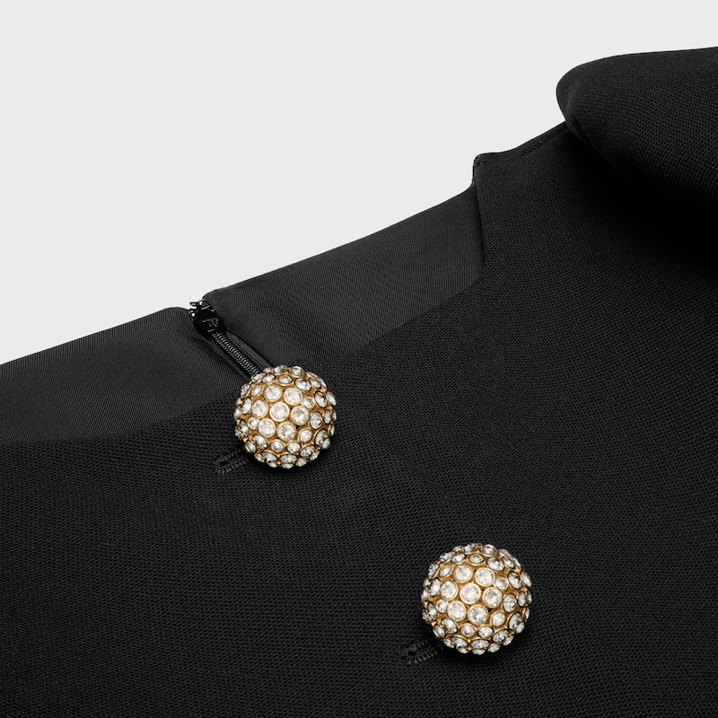 Minikleid mit Schmuckkn&ouml;pfen aus Wollpiqu&eacute; - SCHWARZ -  - 1 | CELINE