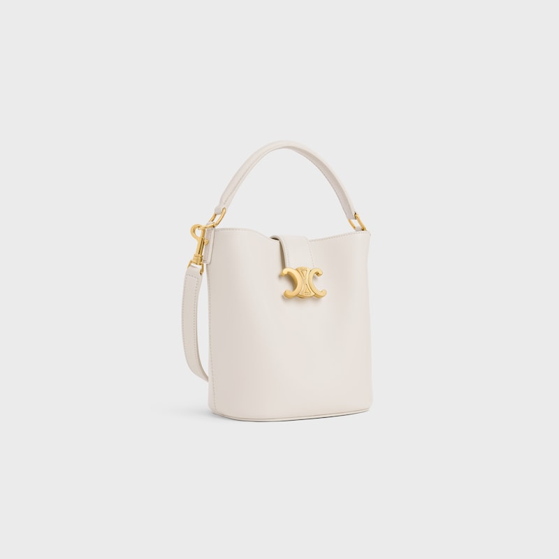 SMALL BUCKET LOUISE IN SMOOTH CALFSKIN - RICE - MORE LINES - 1 | CELINE