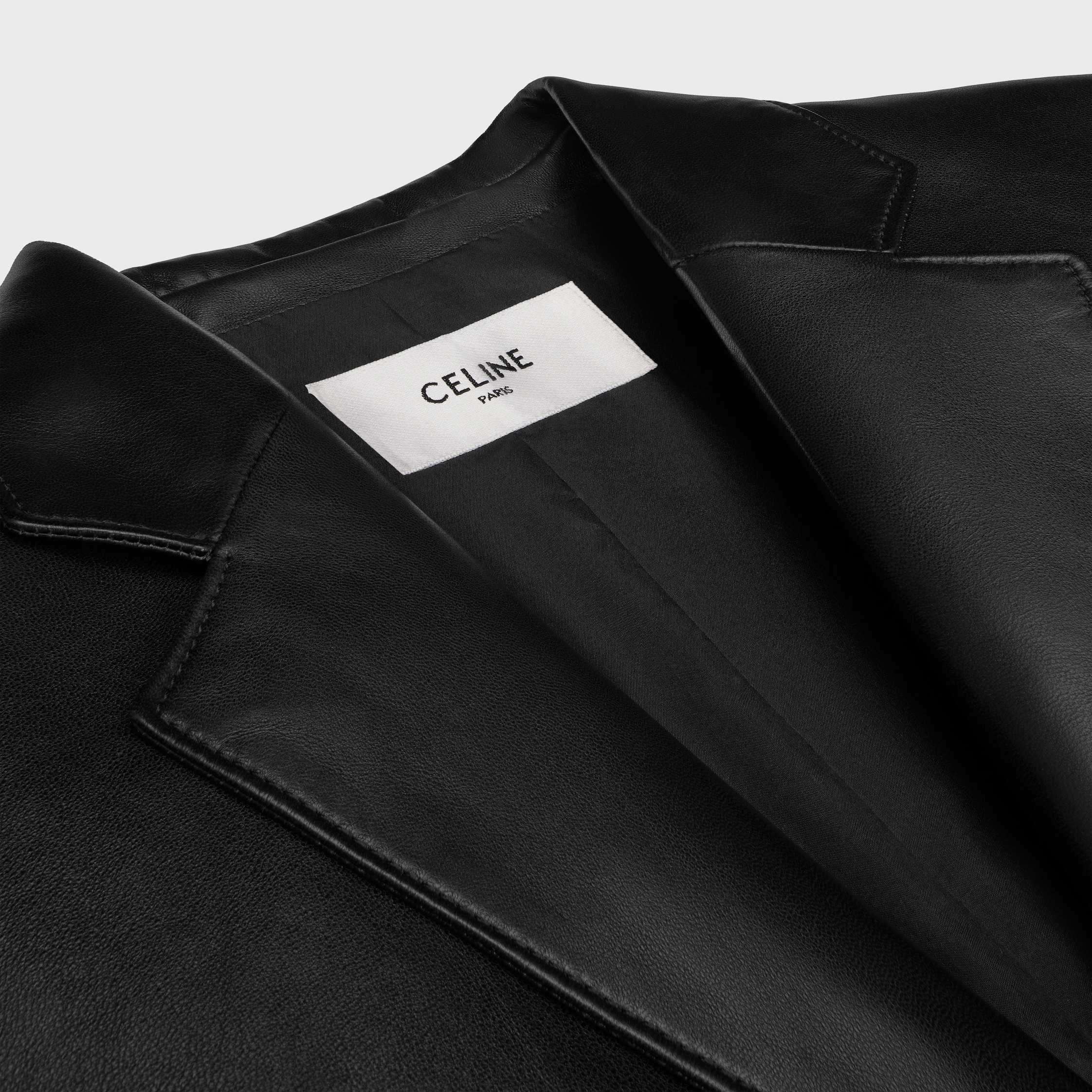 tailored jacket IN PLONGE LAMBSKIN - BLACK | CELINE