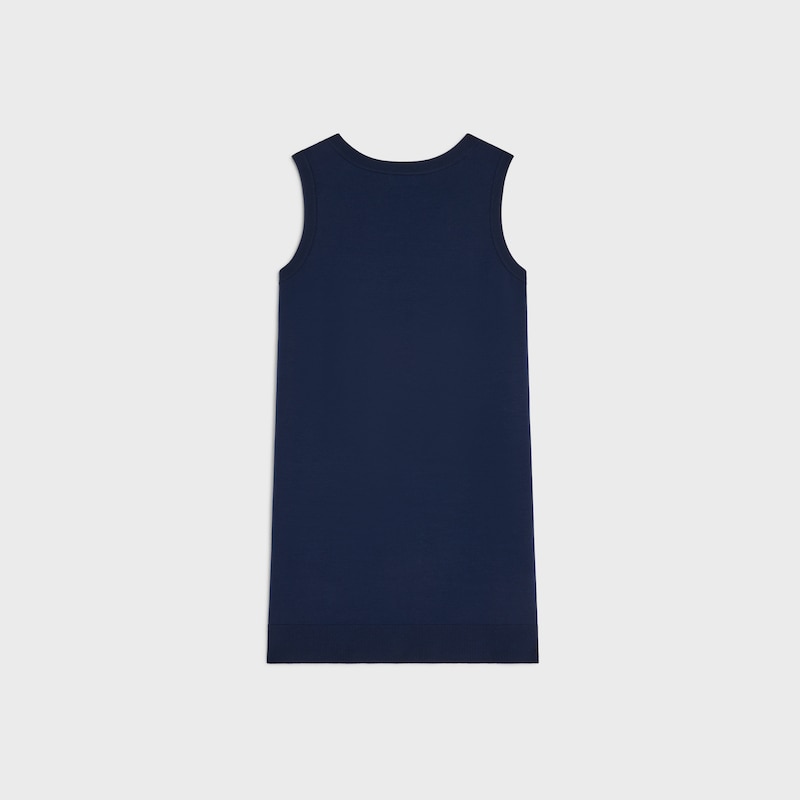 精細羊毛迷你連身裙 - 深藍色 -  - 1 | CELINE