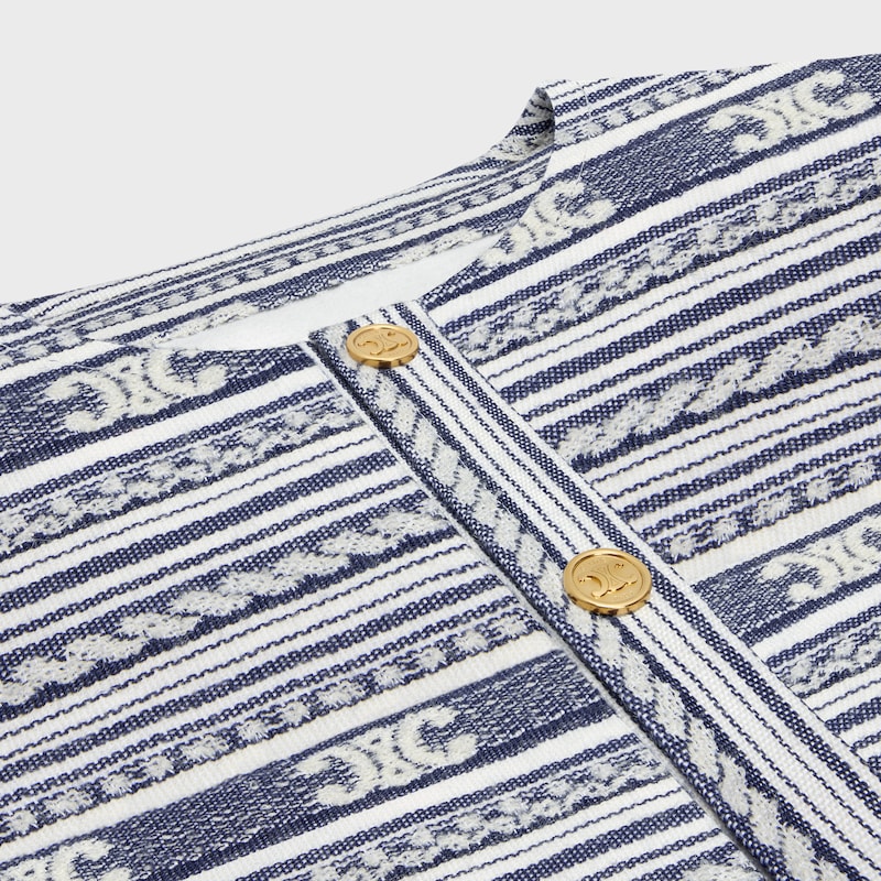 baja cardigan jacket IN COTTON WOOL - IVOIRE/MARINE -  - 1 | CELINE