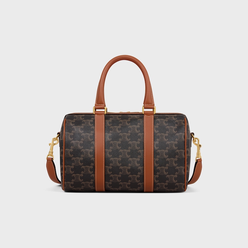 MEDIUM BOSTON IN Triomphe Canvas and calfskin - TAN - CUIR TRIOMPHE - 1 | CELINE