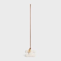 TRIOMPHE pom-pom keyring in COTTON CROCHET with Gold Finishing - NATURAL - BAG CHARMS - 1 | CELINE