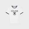 CELINE PARIS 티셔츠 - 코튼 저지 - 오프 화이트 / 네이비 / 블랙 -  - 1 | CELINE