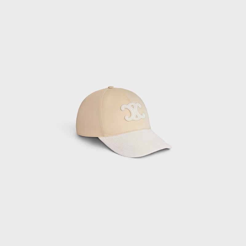 triomphe baseball cap in cotton - MACADAMIA / OFF WHITE -  - 1 | CELINE
