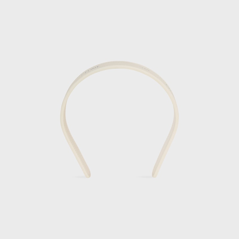 Celine Paris牛皮革細髮帶 - 銀色 / 白色 - 发饰 - 1 | CELINE