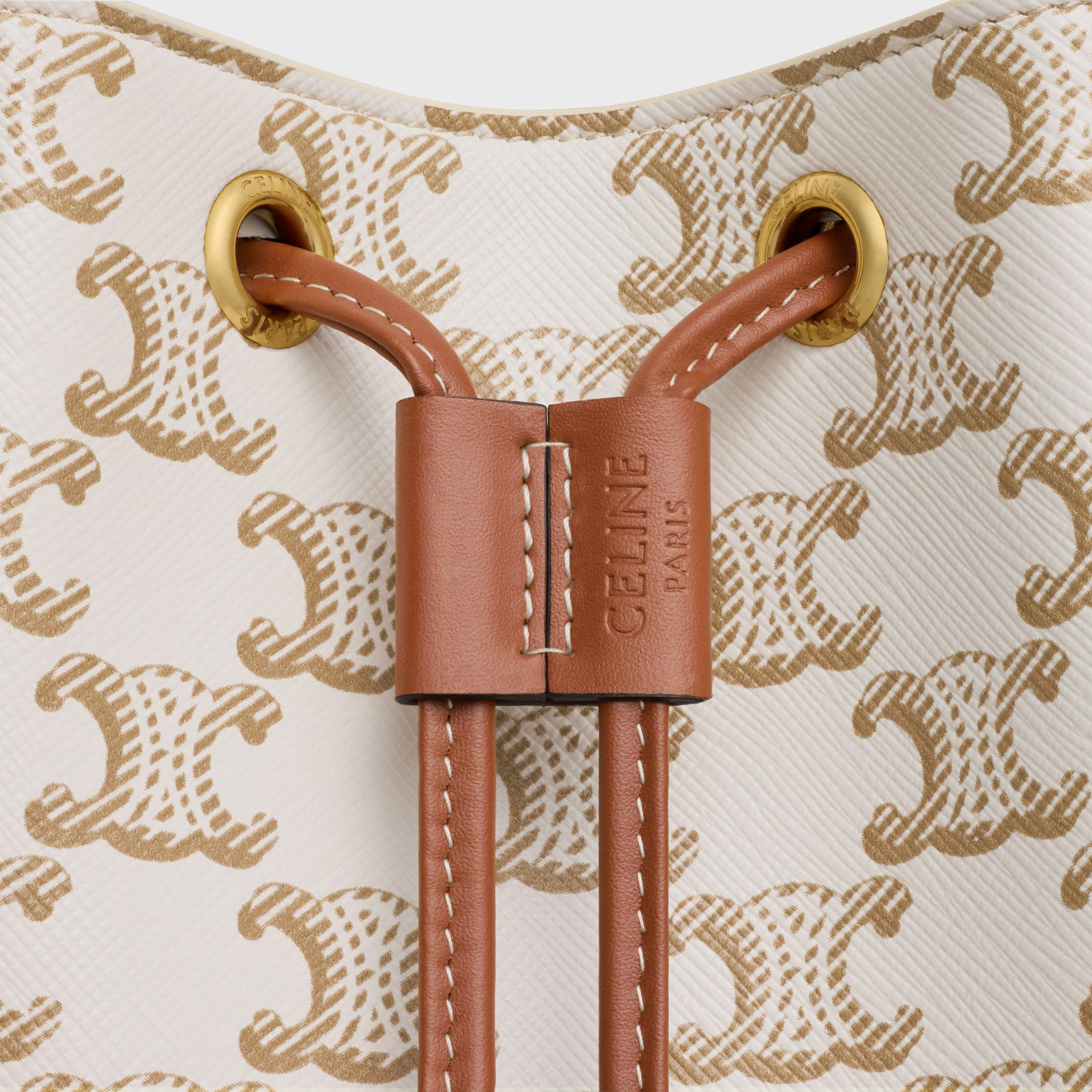 MICRO SAILOR in TRIOMPHE CANVAS AND CALFSKIN - WHITE/TAN
