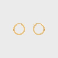 Triomphe Sparkle Hoops in Strass and Brass with Gold Finish - GOLD - EARRINGS - 1 | CELINE
