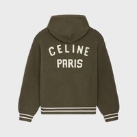 เสื้อสเวตเตอร์คอลเลจแบบมีฮู้ด วูล - สีกากี -  - 2 | CELINE