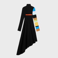 dress IN double-face viscose - BLACK/MULTICOLORE -  - 2 | CELINE