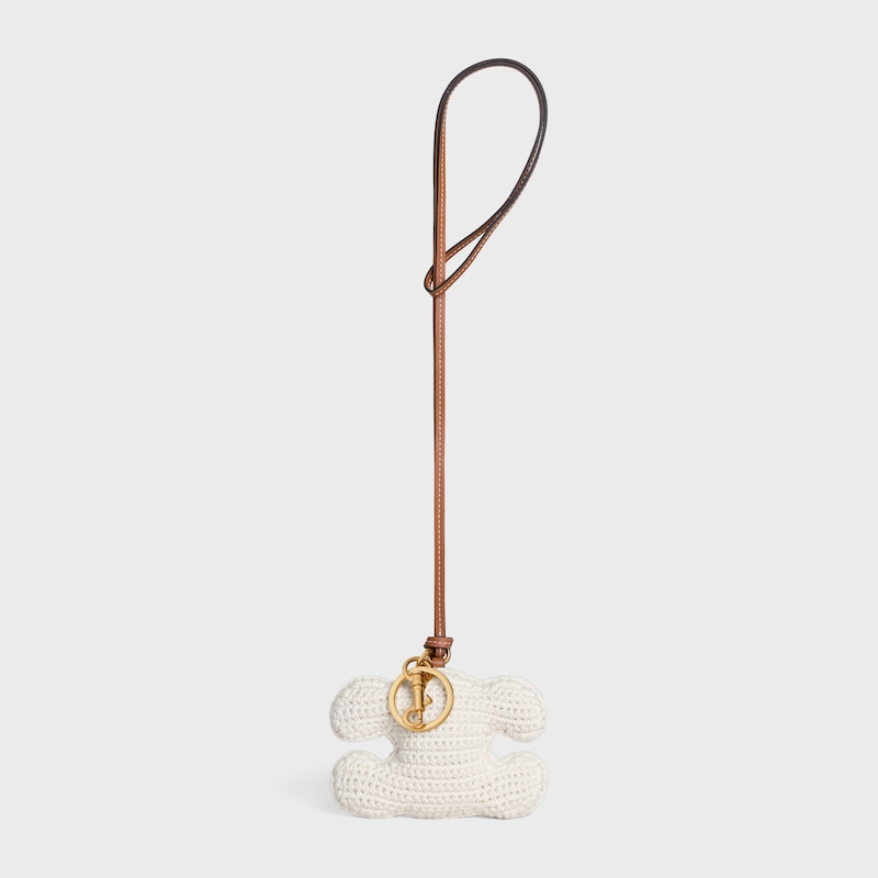 TRIOMPHE Schlüsselanhänger mit Bommel aus BAUMWOLL-CROCHET - NATUR - TASCHENANHÄNGER - 1 | CELINE