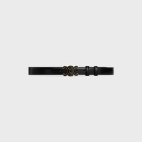 MEDIUM 25MM TRIOMPHE BELT IN Taurillon Leather - BLACK -  - 1 | CELINE
