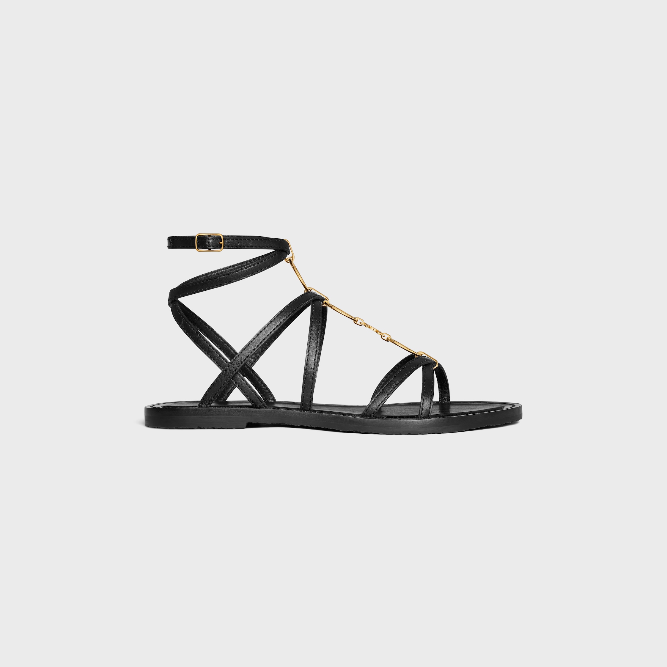CELINE セリーヌ サンダル ウェッジソール ブラック レザーオープントゥ セリーヌ ブロックスライド レザー×ファブリック ウェッジソール