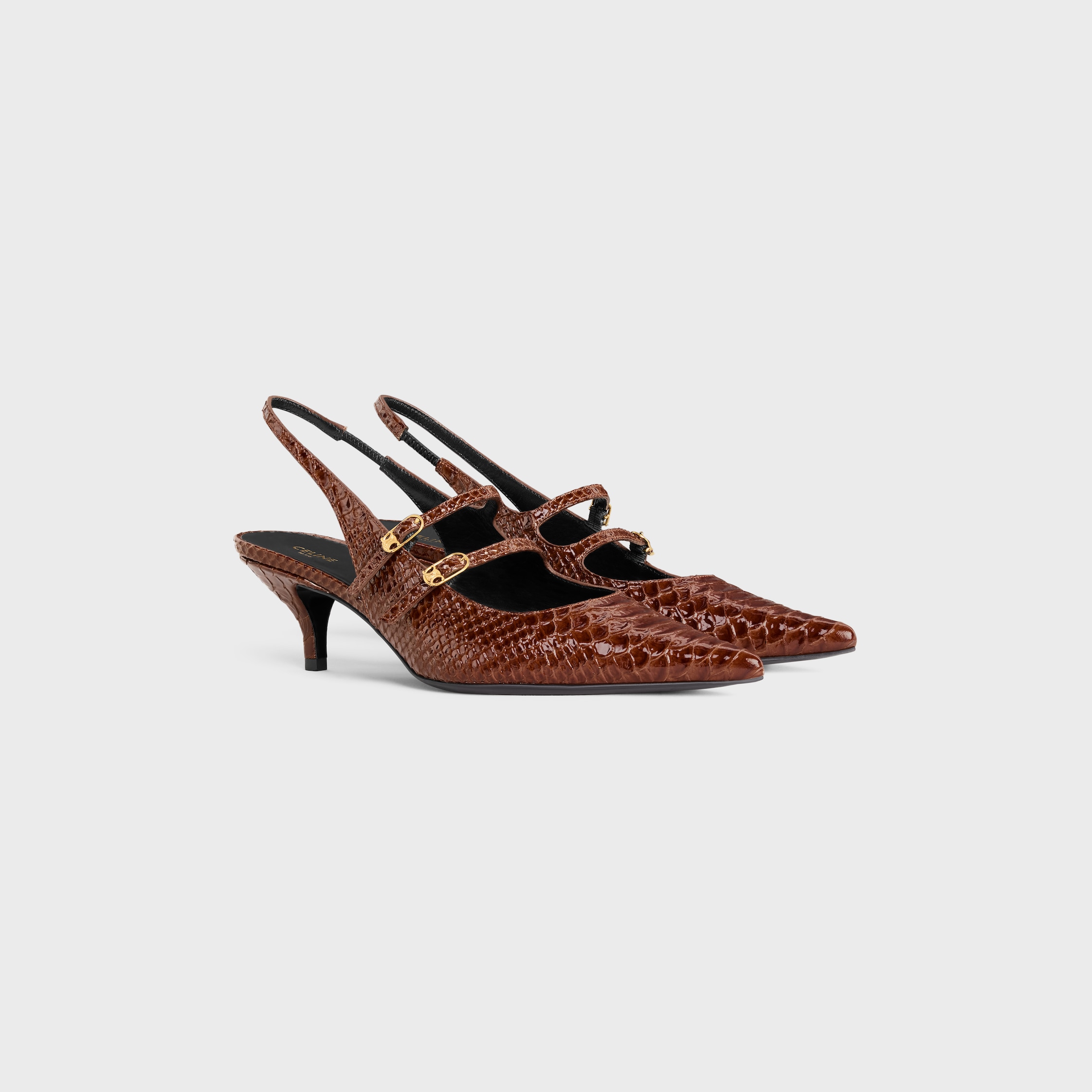 CELINE JUDY DOUBLE STRAP MARY JANE SLINGBACK IN PATENT