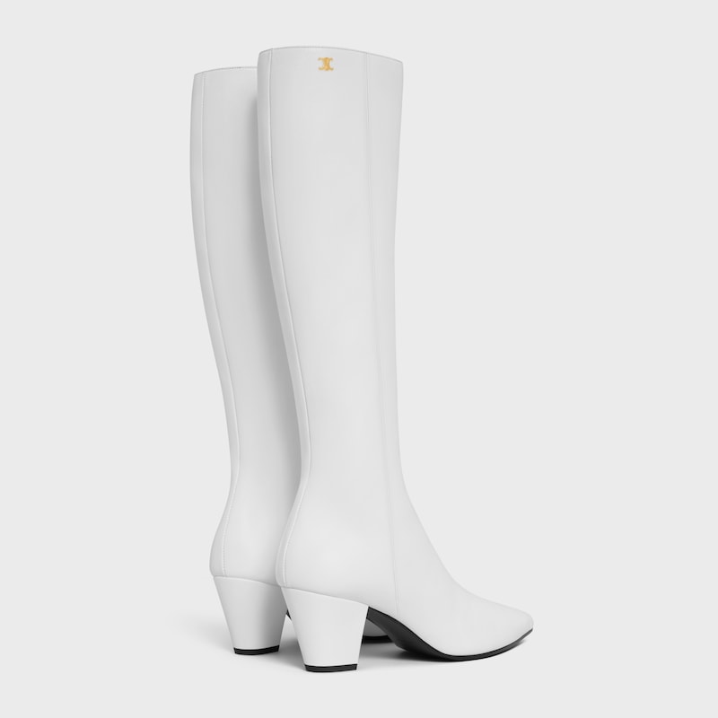STAGE - HIGH BOOT IN LAMBSKIN - Ultra White -  - 1 | CELINE
