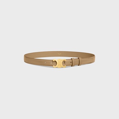 Medium 25MM Triomphe Belt IN Taurillon Leather - Smoked Brown -  - tileIndex | CELINE