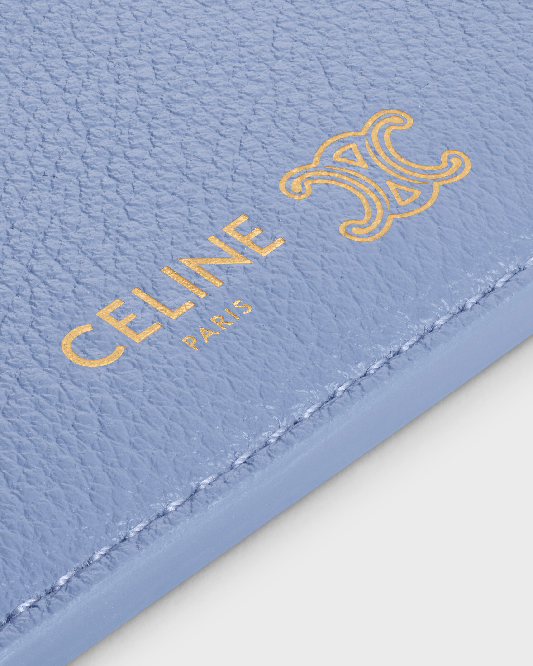 MEDIUM CARD HOLDER IN GRAINED SUPPLE CALFSKIN - PURPLE SAGE