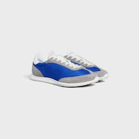 CELINE RACER LOW LACE-UP SNEAKER WITH TRIOMPHE IN NYLON, SUEDE CALFSKIN AND CALFSKIN - ELECTRIC BLUE -  - 2 | CELINE