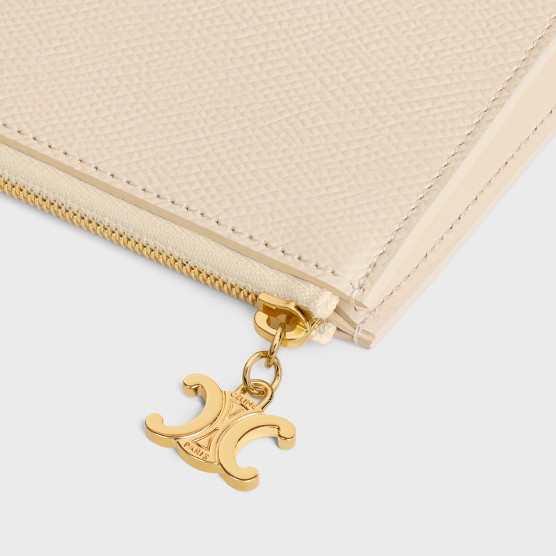 트리옹프 참 파우치 3개 세트 - 트리옹프 캔버스 & 그레인 카프스킨 - 탠/크림/라이트 데님 - 파우치 및 테크 액세서리 - 1 | CELINE