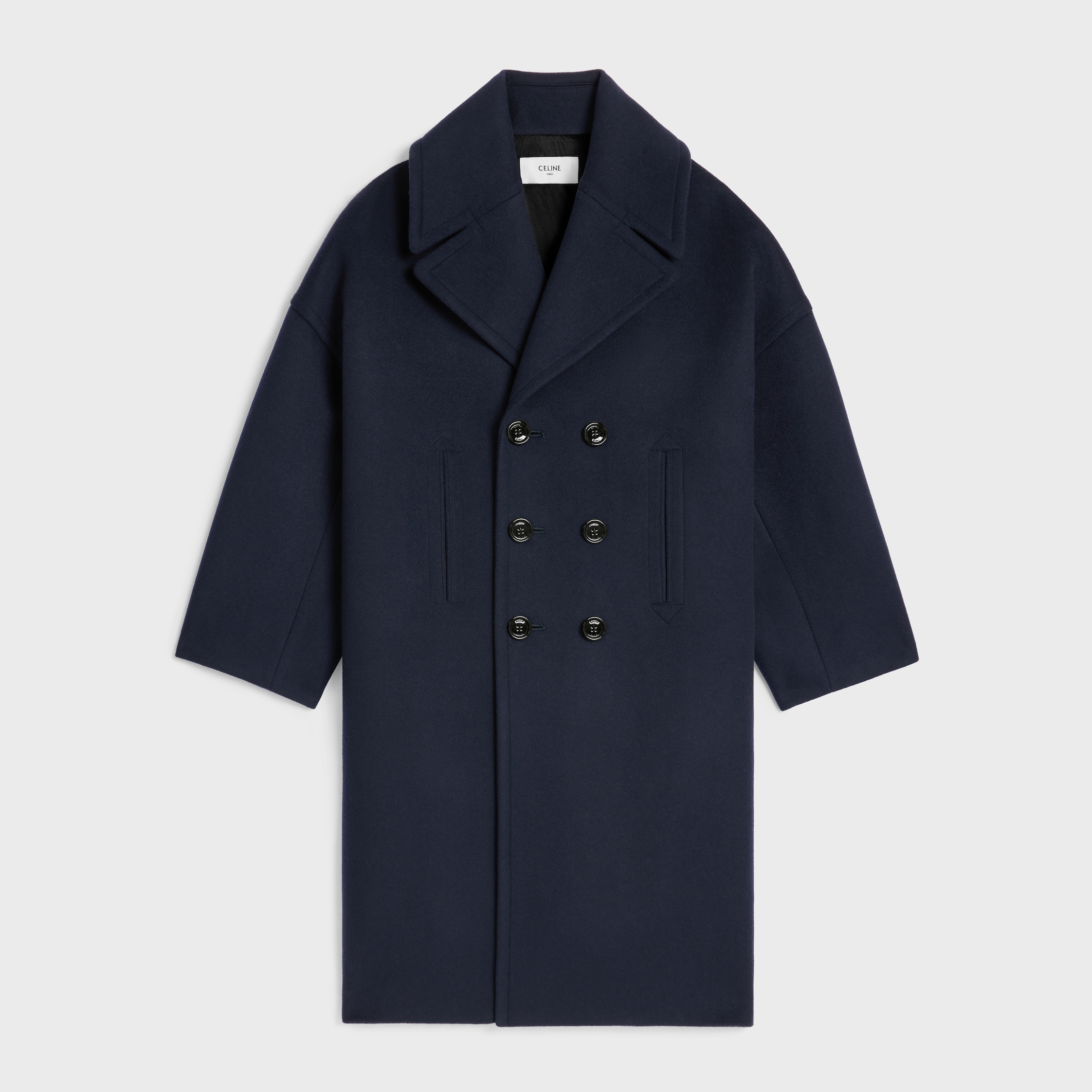 long peacoat IN WOOL FELT - NAVY | CELINE
