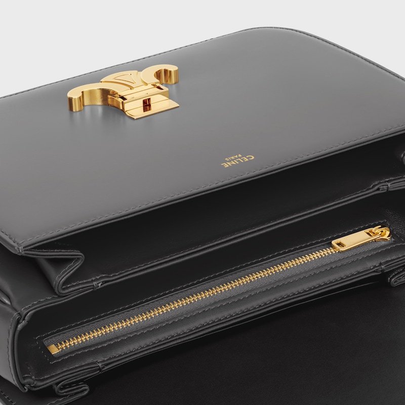 CLASSIQUE TRIOMPHE BAG in shiny calfskin - ANTHRACITE - TRIOMPHE - 1 | CELINE