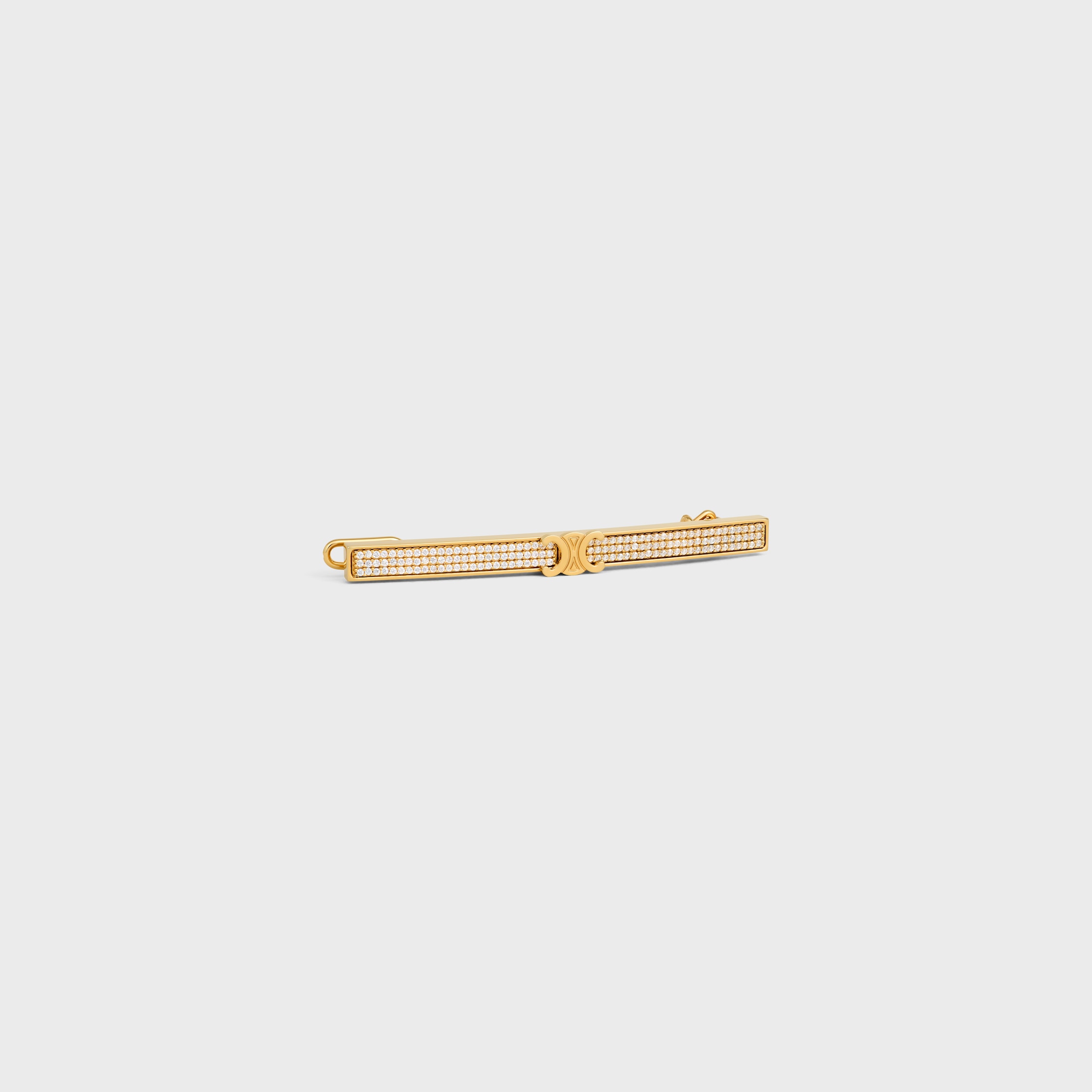 CELINE ゴールド ヘアクリップ 1つのみ Celine スパークル ヘアクリップ / ストラス＆ゴールド