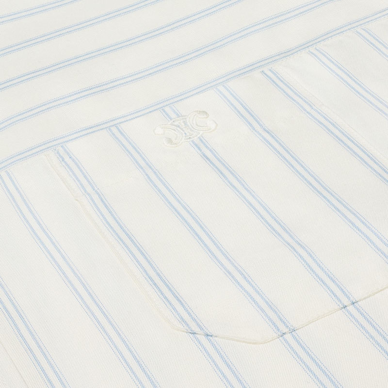 long tunic dress IN striped silk - CRAIE/BLEU CIEL -  - 1 | CELINE