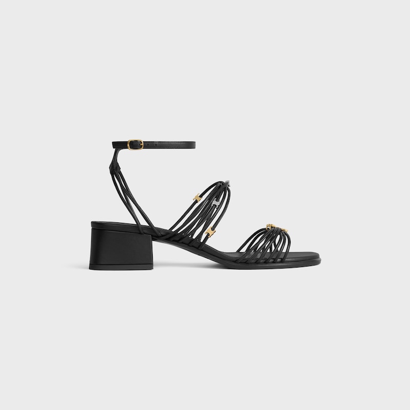 SANDALE &Agrave; TALON CL&Eacute;MENCE EN CUIR DE CH&Egrave;VRE - Noir -  - 1 | CELINE