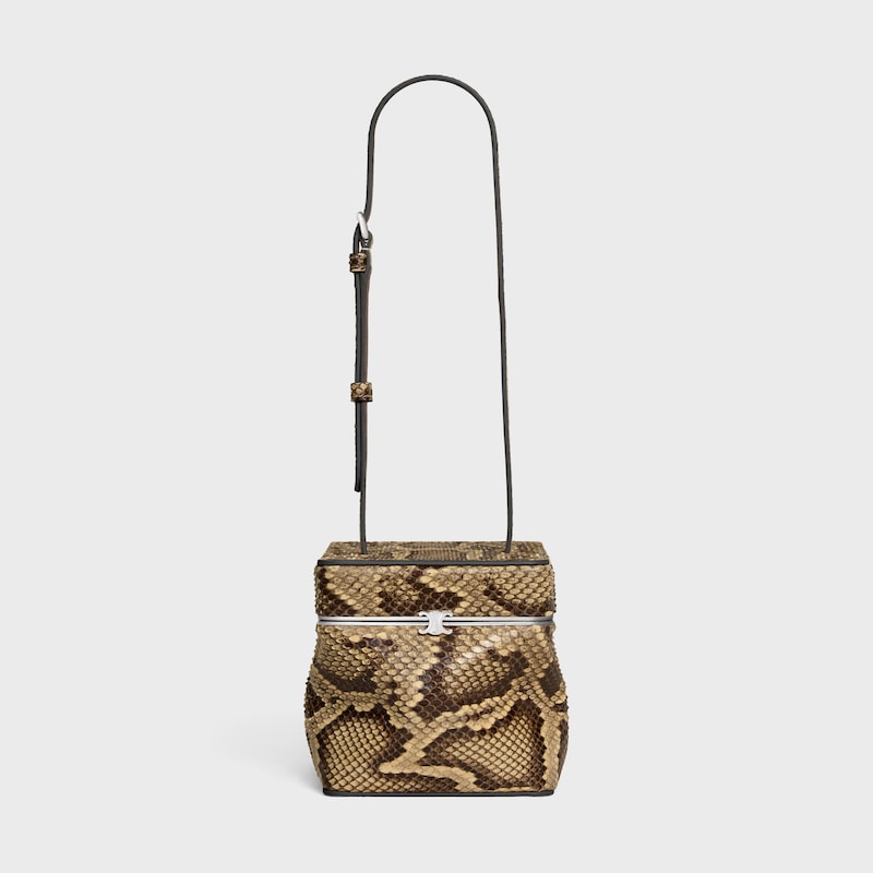 スモール トリオンフ フレーム / パイソン - ミエル - トップハンドルバッグ - 1 | CELINE