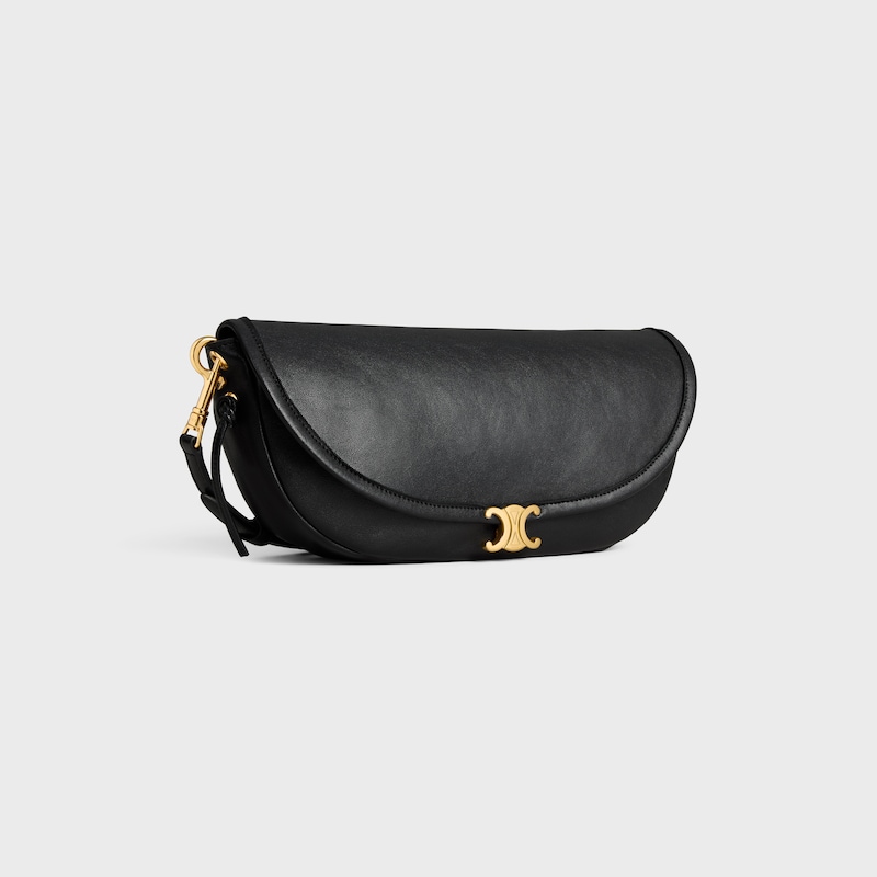LITTLE HALFMOON SOFT TRIOMPHE IN SUPPLE SHINY LAMBSKIN - BLACK - SOFT TRIOMPHE - 1 | CELINE