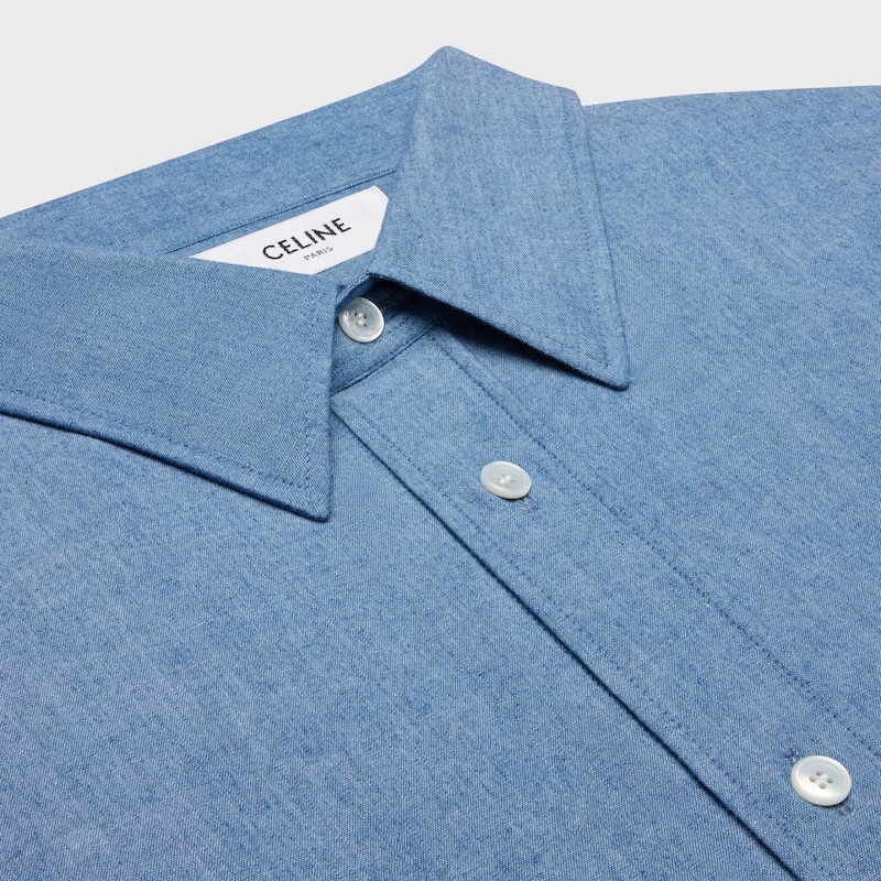 loose shirt in chambray cotton - INDIGO RINSE -  - 1 | CELINE