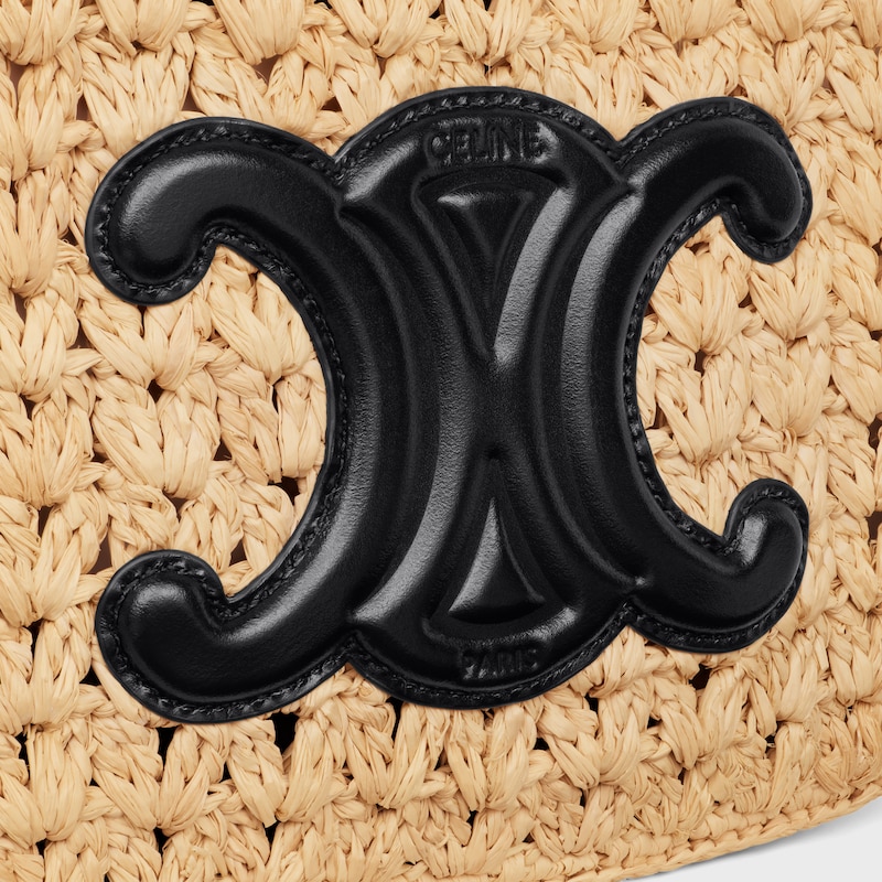 celine classic panier HOBO BAG IN Raffia and Calfskin - NATURAL / BLACK - NEW COLLECTION - 1 | CELINE