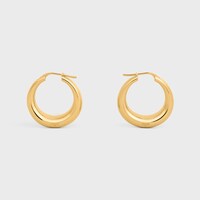 Formes Abstraites Hoops in Brass with Gold Finish - GOLD - EARRINGS - 1 | CELINE