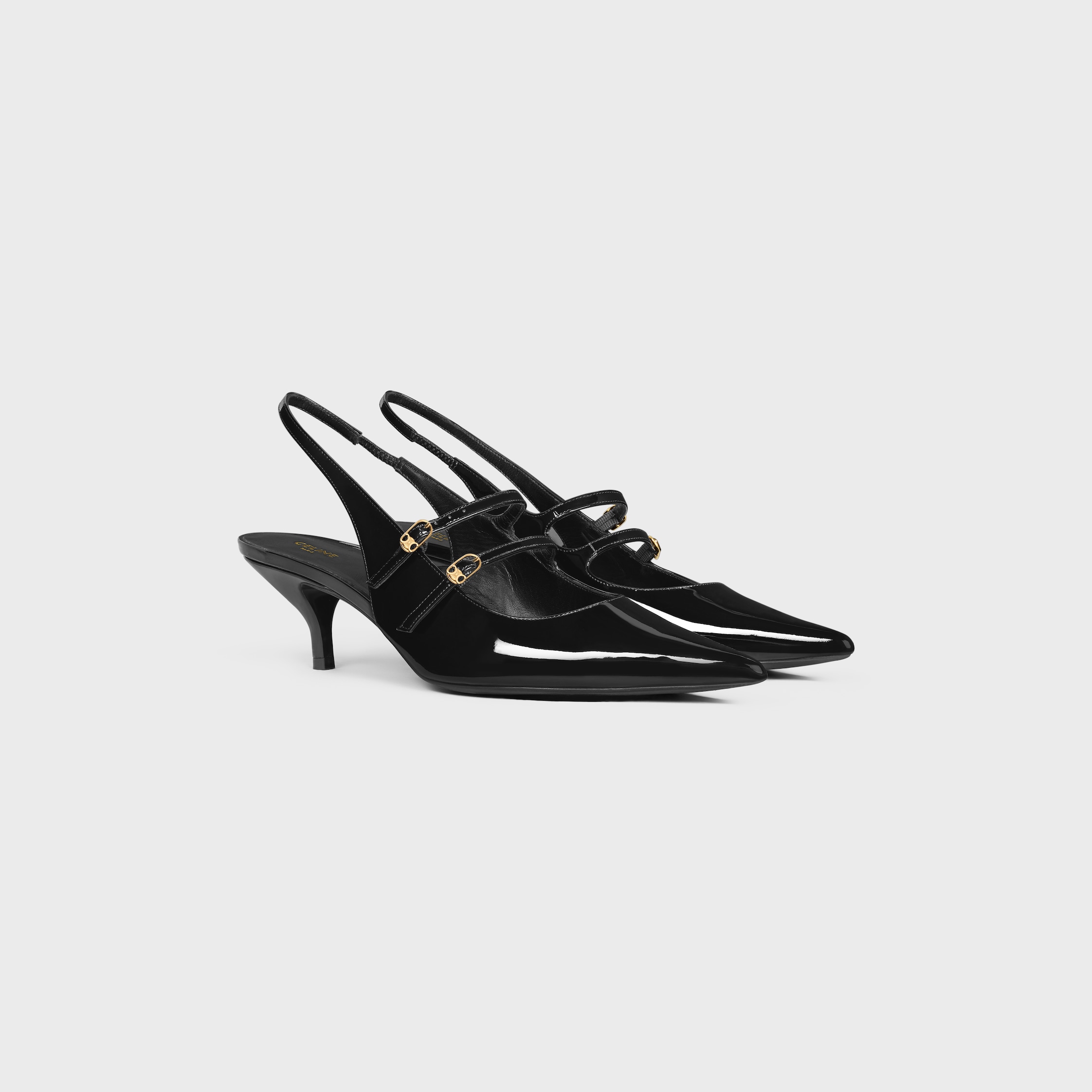 CELINE☆ジュディ ダブルストラップ メリージェーン 362324582C CELINE JUDY DOUBLE STRAP MARY JANE SLINGBACK IN PATENT