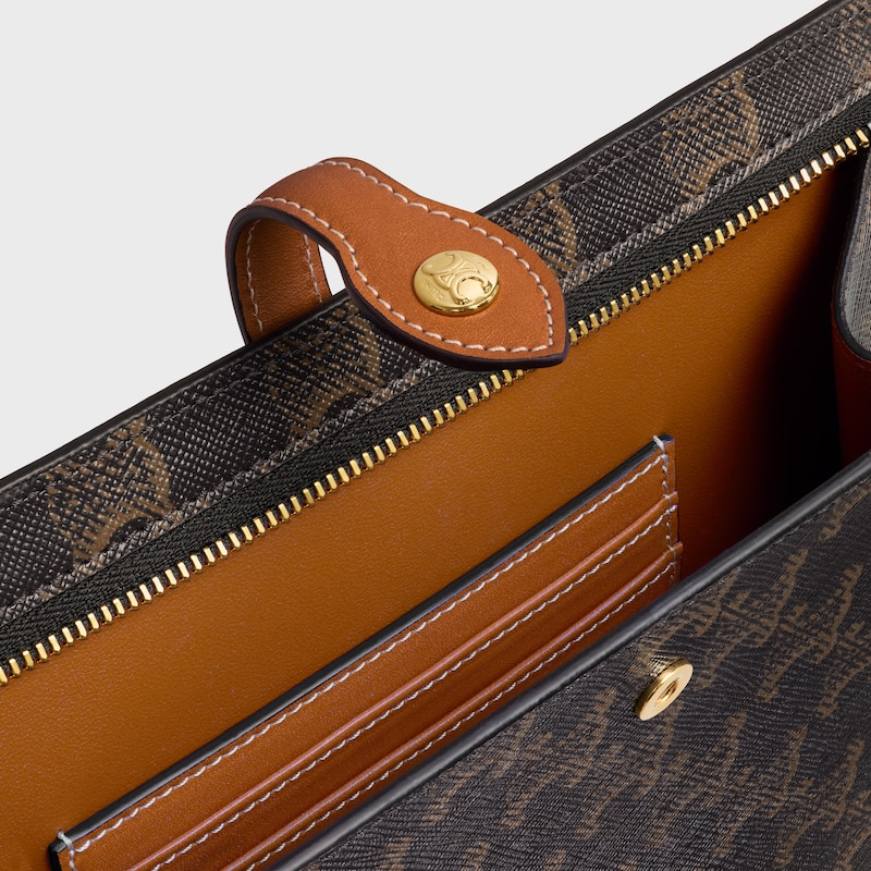 SMALL NOTE BOOK  IN triomphe canvas AND NATURAL CALFSKIN - HONEY - GIFTS FOR HER - 1 | CELINE