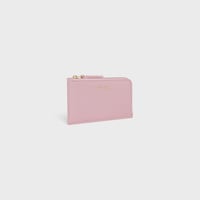 LONG ZIPPED CARD HOLDER IN SUPPLE GRAINED CALFSKIN - DIRTY PINK / SYRAH - COIN AND CARD HOLDERS - 2 | CELINE