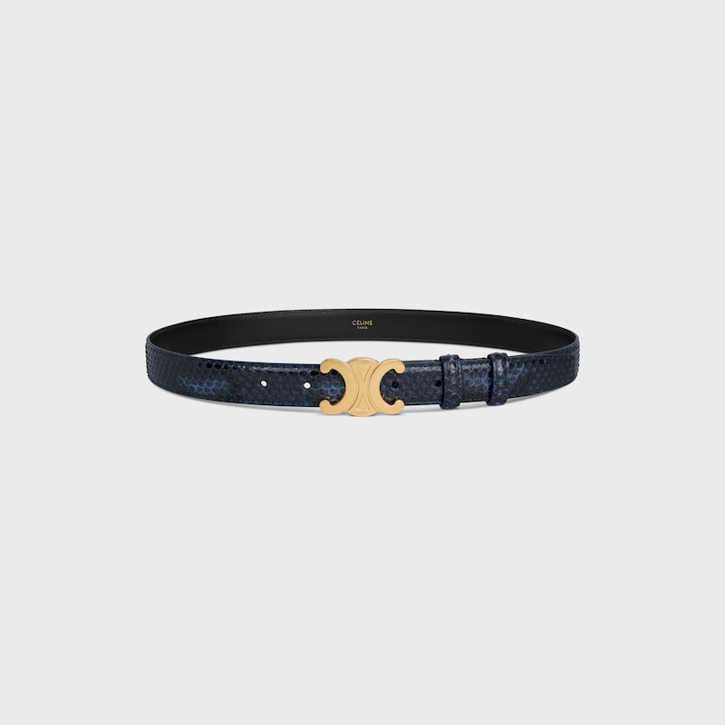 Triomphe Belt 25MM IN PYTHON - DEEP NAVY -  - 1 | CELINE