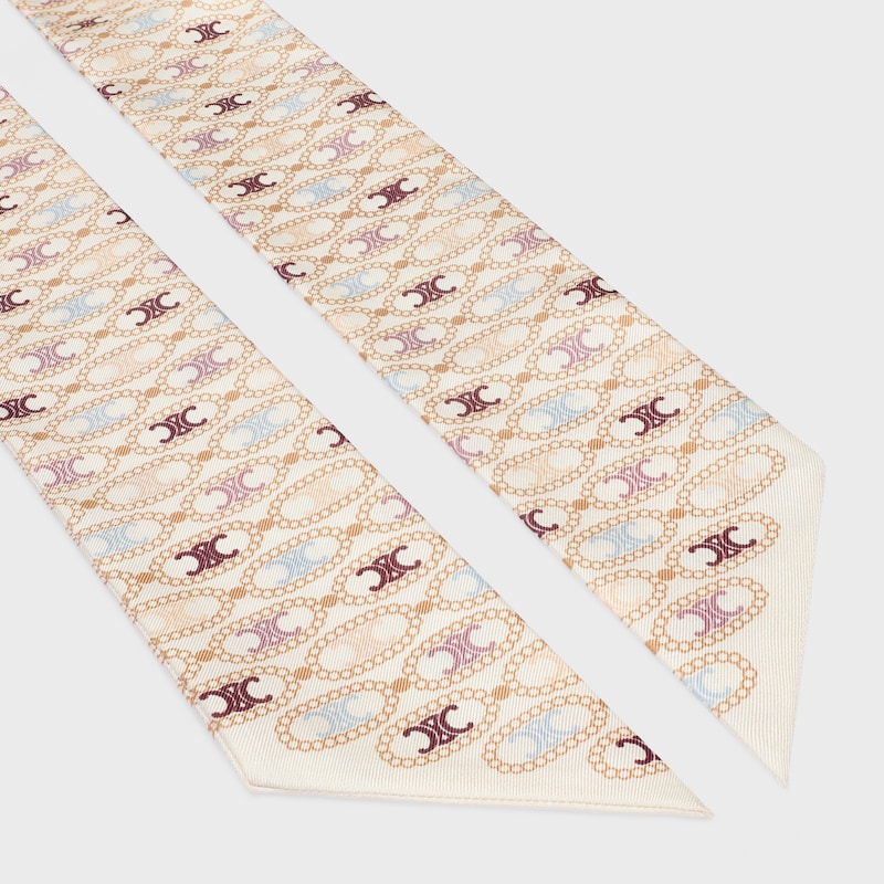 Triomphe桑蠶絲斜紋布領結 - 香草色 / 彩色 -  - 1 | CELINE