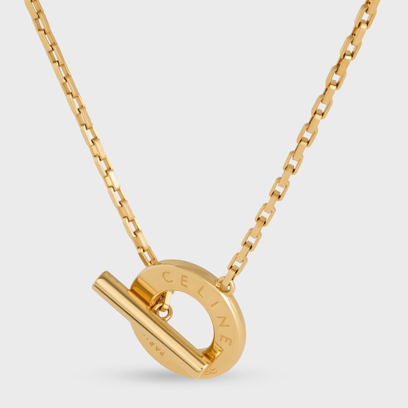 Celine Disc Necklace in Brass with Gold Finish - GOLD -  - 1 | CELINE