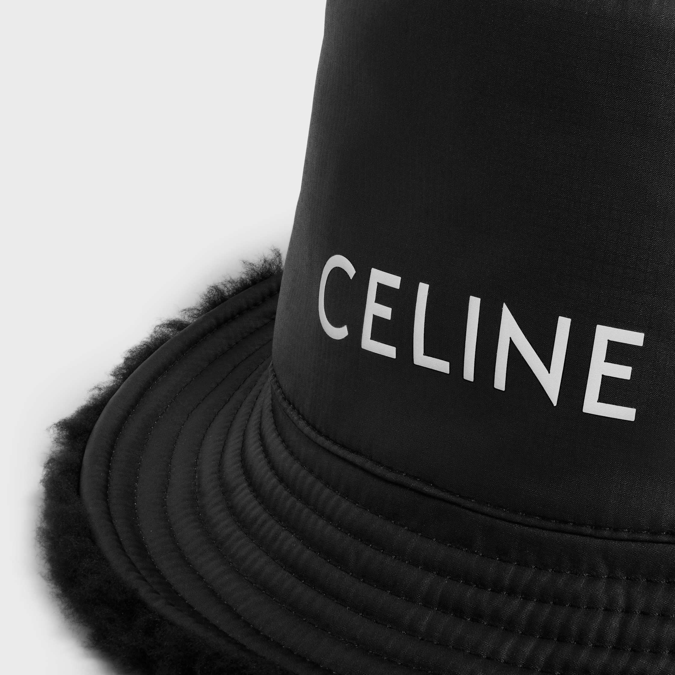 CELINE BUCKET HAT IN TECHNICAL NYLON - BLACK | CELINE
